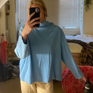 Blue mock neck sweater